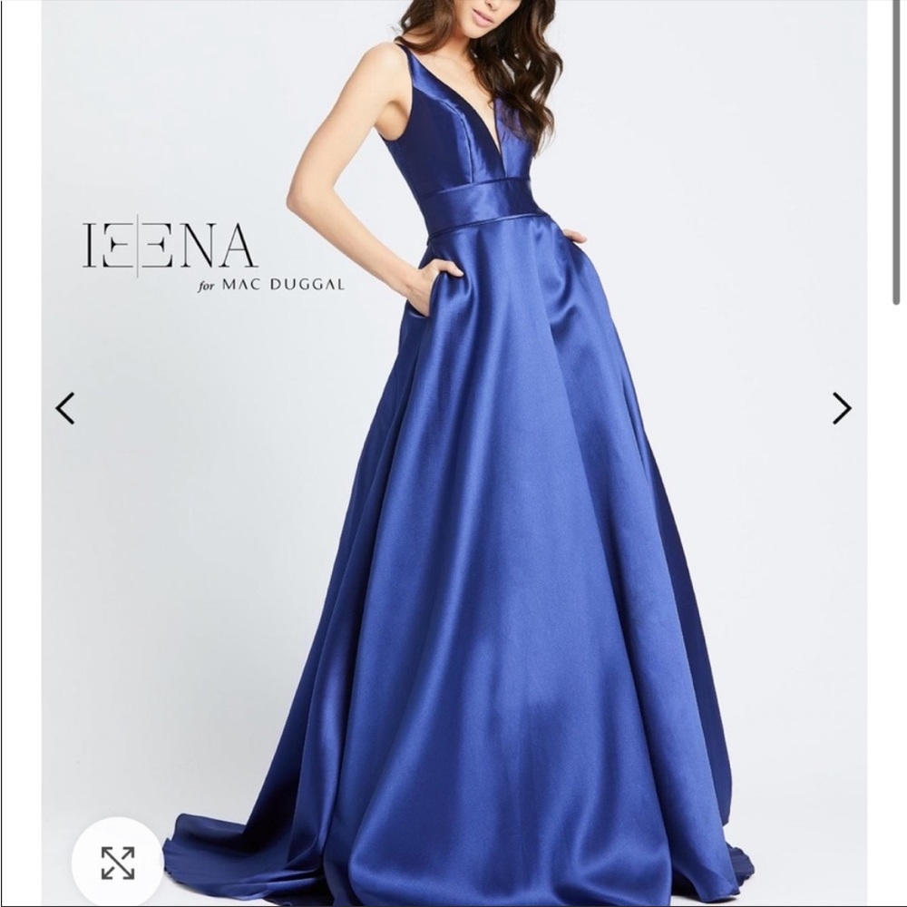 Leena mac duggal plunging v neck gown